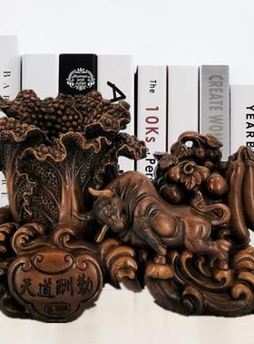 文昌塔牛马金蟾笔筒摆件办公室书房装饰品桌面工艺品送教师节礼品