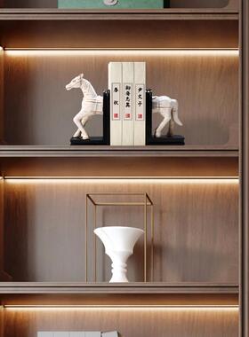 新中式书架书挡摆件创意桌面书立收纳架博古架办公室书柜装饰品