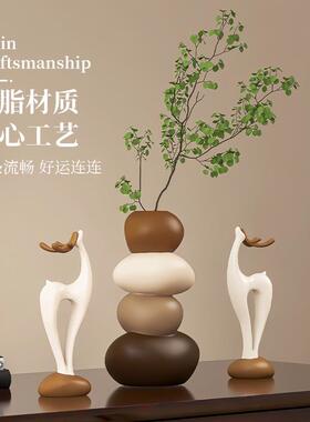 时来转花小鹿桌面装饰摆件客BJ2298厅餐运电视柜厅乔迁新居礼瓶物