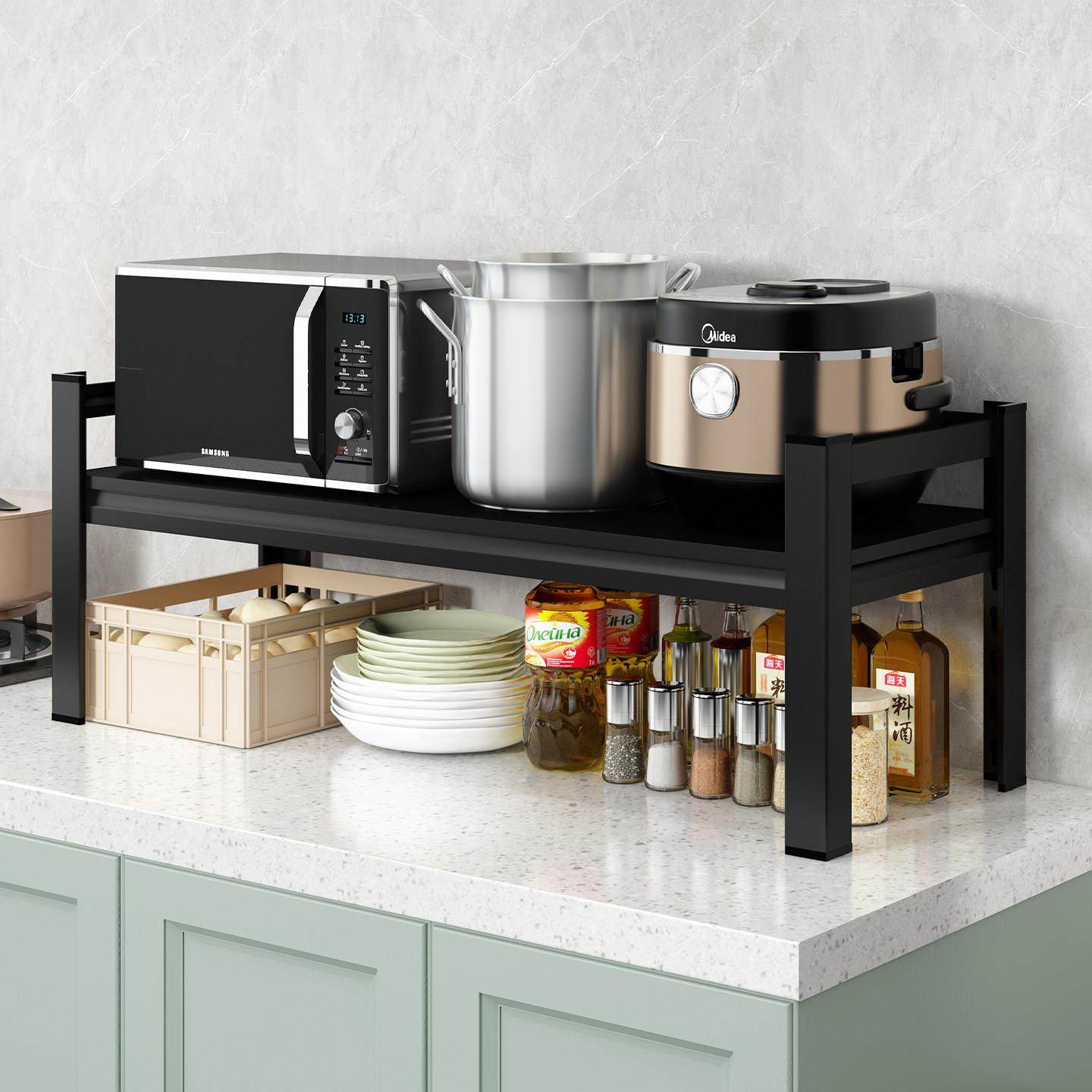 厨房置物架橱柜内分层收纳架台面桌上家用一层烤箱微波炉储物架子,淘宝优惠券,粉丝福利购,淘宝优惠卷