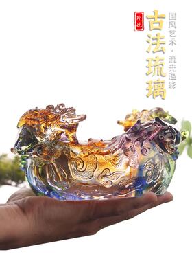 琉璃招财宝、方绣块聚招财、碧宝盆、客晶厅KUP入口摆件招财、水