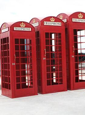 厂家供应 复古电话亭摆件 橱窗道具收纳铁艺金属工艺品现货定 制