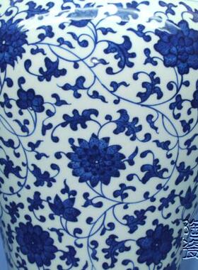 缠枝纹青花梅瓶景德镇手绘陶瓷花瓶复古装饰工艺品摆件仿古青花瓶