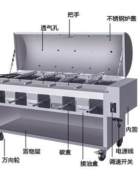 定制商用泰式盐巴烤鱼炉全自动炉贵州诸葛炉厂家商用节能烤肉