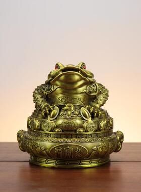 黄铜金蟾聚宝盆蟾三足金蟾金蝉摆件进宝财源滚滚蟾乔迁开业金蟾