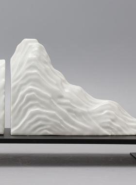 高档假新中式客现代轻创意铁艺陶奢瓷山艺术品摆件厅电视柜玄关装