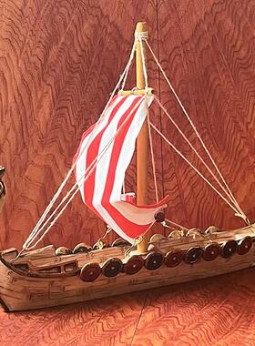 创意复古古风怀旧龙舟中式龙船客厅办公室装饰品摆件树脂工艺品