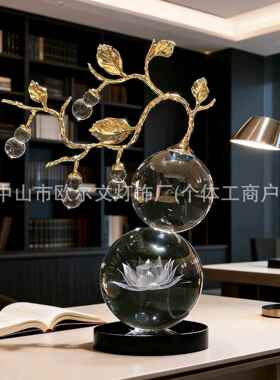 新款招财水晶葫芦摆件轻奢高档客厅酒柜办公室装饰品搬家乔迁礼物