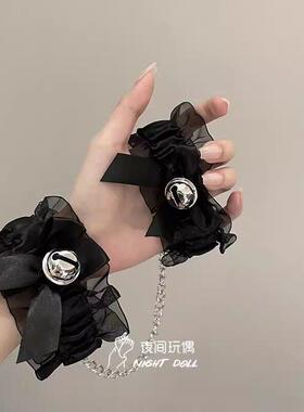 毛绒皮革手k脚镣情侣cos道具加重蕾丝边手环腿环手链饰品