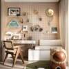 Solid wood hole board custom-made wooden European wall decoration desk storage into the entrance hall full-length mirror decorative storage rack
