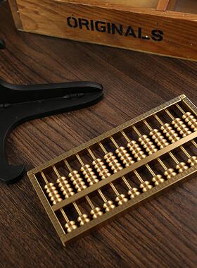 铜算盘摆件十三轴大号四方回纹实用型算盘摆件中式婚庆收礼金道具