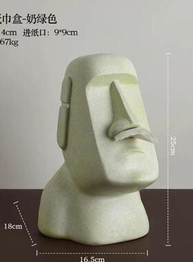 摩艾石像纸巾盒意餐桌创岛客厅纸巾抽个性搞怪复活mAJFoai抽纸人