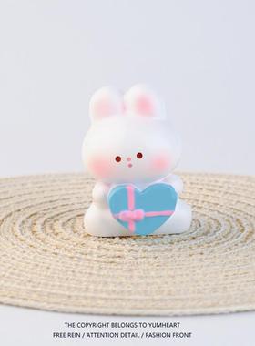 创意可爱卡通田园兔兔子萌物办公室电脑桌装饰摆饰送朋友闺蜜礼物