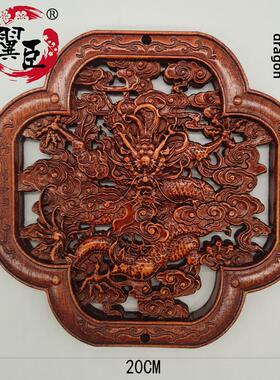 东阳木雕墙挂画红木彩色樟木客厅入口牧童牛墙剪纸装饰工艺品