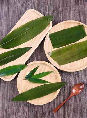 新鲜小竹叶摆盘粽叶装饰刺身摆盘叶子酒店摆盘装饰花草日料寿司