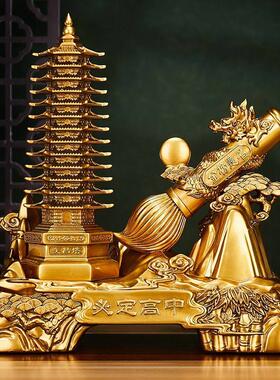 十三层13文昌塔笔筒摆件九层工艺品木纹送孩子礼物学生开学书桌面