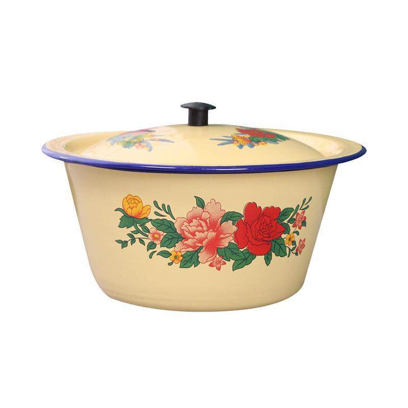 猪油罐搪瓷带盖老式饭缸家用厨房洋瓷盆耐高温大号大容量盆搪瓷碗,淘宝优惠券,粉丝福利购,淘宝优惠卷