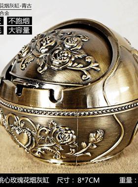 烟灰缸玉兔老虎模型金属装饰摆件