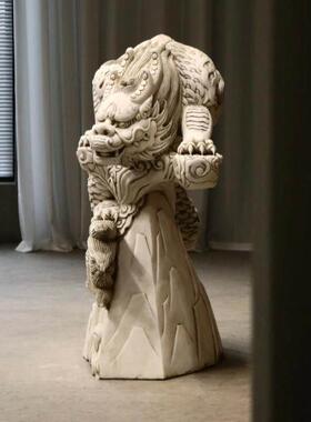 石雕吸水兽吸财兽避水兽龙生九子蚣蝮麒麟庭院花园林喷水流水摆件