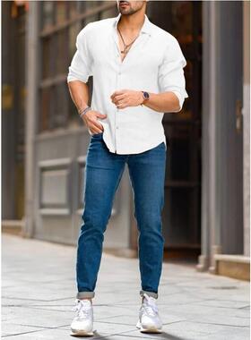 shirt for men cotton white shirt aloha shirts long sleeve