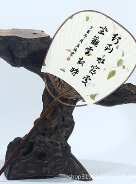 中式古典宣纸空白团扇书法绘画纸扇日式国画工笔画宫扇子手写题字