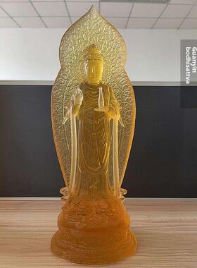 琉璃佛像装饰西方三圣阿弥陀佛摩诃德观音菩萨观音家中国风崇拜