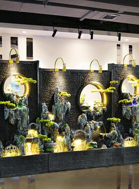 水幕墙流水景喷屏风假山水观摆件别泉墅户客厅置外布鱼池开业TM64