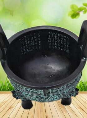 古董青铜大锅饰品三足大锅铜香炉大锅家装清关