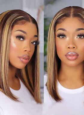 Highlight Bob Wig Human Hair Wigs for Women Brazilian 13x1 T