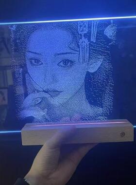 锤子玻璃画 画私人定制做非遗女朋友生日礼物手工照片高级琉璃灯