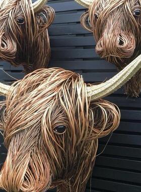 woven willow highland low 树脂高地奖杯头家居装饰品摆件