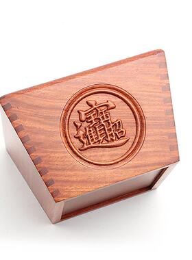 缅甸红木日运、金米桶、实木创意摆件、榫卯木开门、宝运