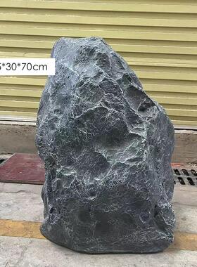 仿真工程软装件景观玻璃钢石头配黄蜡石体造景石立石头头ZJSZ9652
