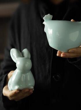 秦汉天禧十二生肖摆件陶瓷可爱桌面办公室创意摆件本命年礼物生肖