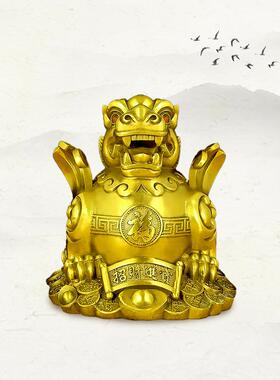 黄铜招财貔貅摆件一对皮丘神兽客厅办公室家居装饰工艺品店铺摆件