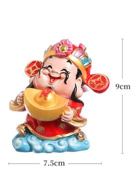 高档妙工坊可爱财神办公爷室工位治桌面小摆件招财饰品愈装系手办