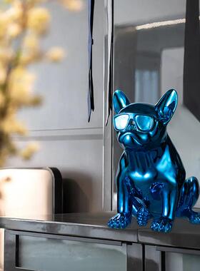 欧轻奢树客脂爱狗玄关厅摆件创意简约现代样北板间电视柜装可0313