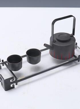 现代新中式陶瓷茶具套装样板房售楼处茶室茶几摆件客厅下叠装饰品