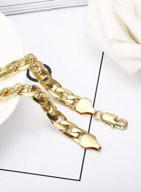 欧美跨境wish外贸饰品男士侧身18K创意金手链首饰手链铜电镀几何