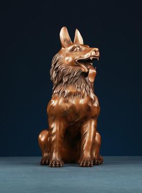 紫铜狗摆件《德牧犬》铜工艺品家居饰品客厅办公室落地