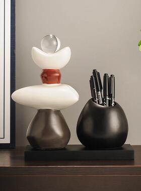 时来运转笔筒收纳郁金香摆件装饰品办公室桌面乔迁新居送朋友礼物