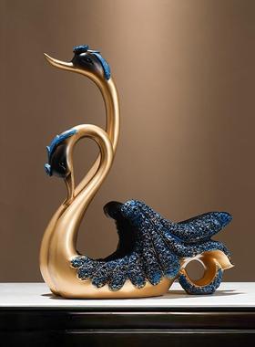 2025新款玄关摆件氛围感摆件创意天鹅红酒托酒架置物架酒柜葡萄酒