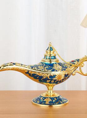 金属愿欧摆式阿阿拉神灯拉神灯中21*11家居件许灯创意复古号装饰