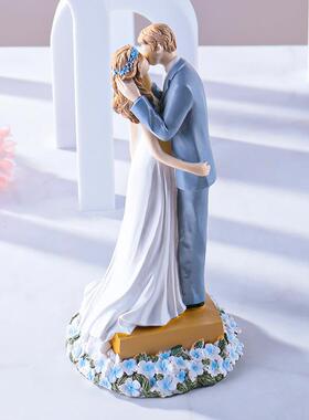 美式摆风格品唯美仿木糕刻人物雕人物塑件家居结婚礼顶蛋树脂装饰