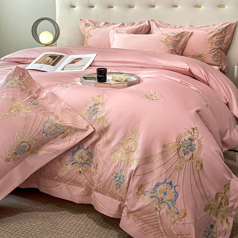 欧式风红色结婚四件套纯棉全棉被套婚庆刺绣婚礼陪嫁喜被床上用品,淘宝优惠券,粉丝福利购,淘宝优惠卷