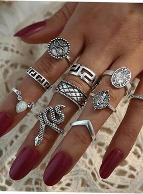 Finger Rings Set Women Knuckle Rings Female Jewelry 戒指套装
