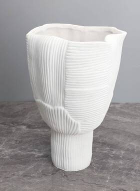 现居代简约鼎纹插花花器摆厅件样房茶几客068艺术板软装饰品家大