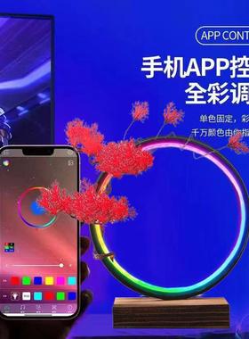 七彩变幻灯圈模型展示 摩动核拼装敖丙背景台灯 白起曹仁模型收纳