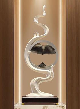 代简约风生室水起 轻奢风流沙画画高级扶摇而上现感摆件客厅办公