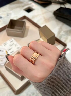 公价2万+】99新宝格丽玫瑰金弹簧戒指男女同款正品先咨询尺码